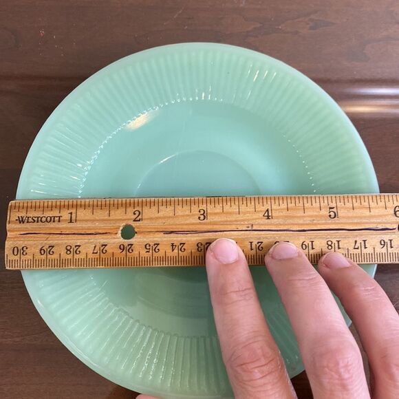 Fire King Jadeite Jane Ray Saucer (Rayed Back) Rare - Picture 3 of 3